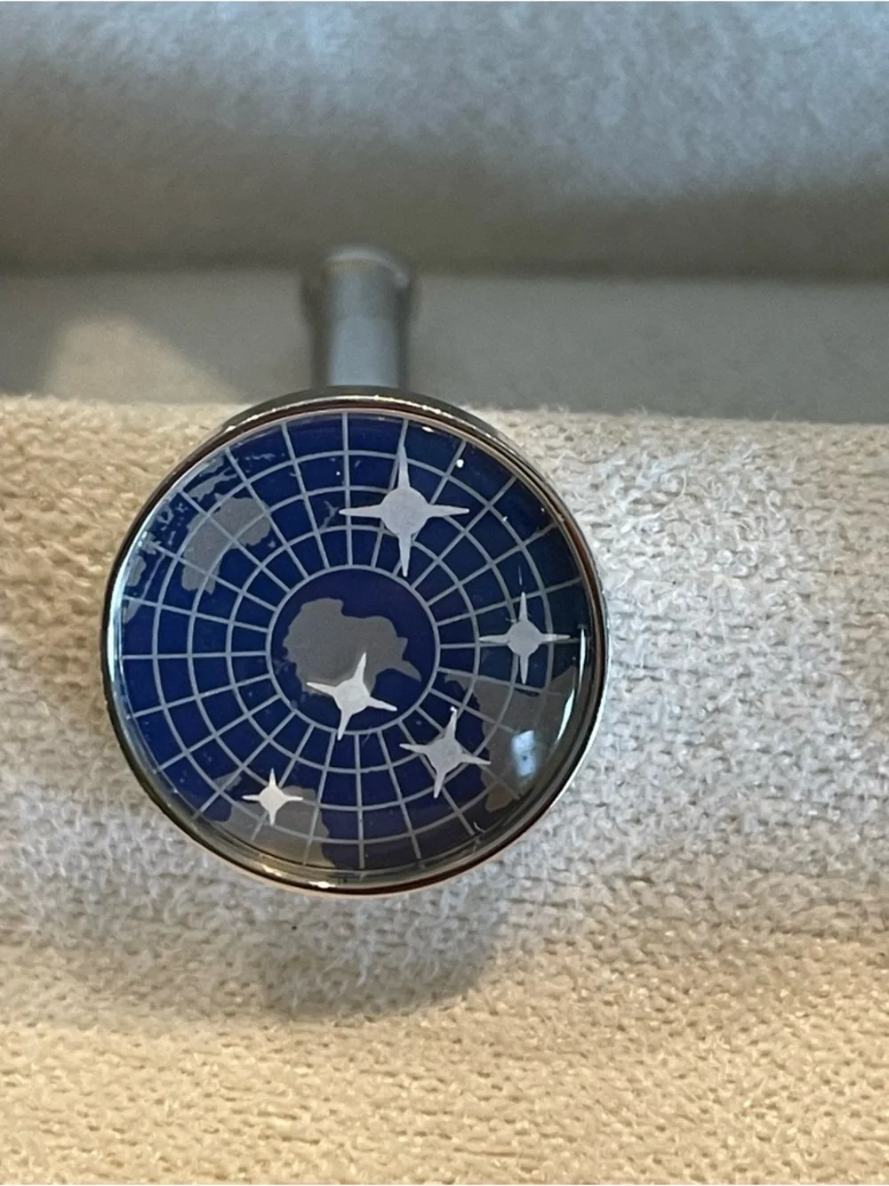 Montblanc Iconic Globe Blue Enamel Cufflinks Silver Limited Edition Luxury Gift